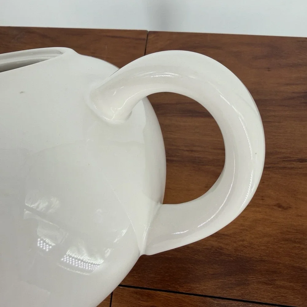 VTG 90s Pottery Barn Coffee House Tea Pot White Large 8-10 Cup 